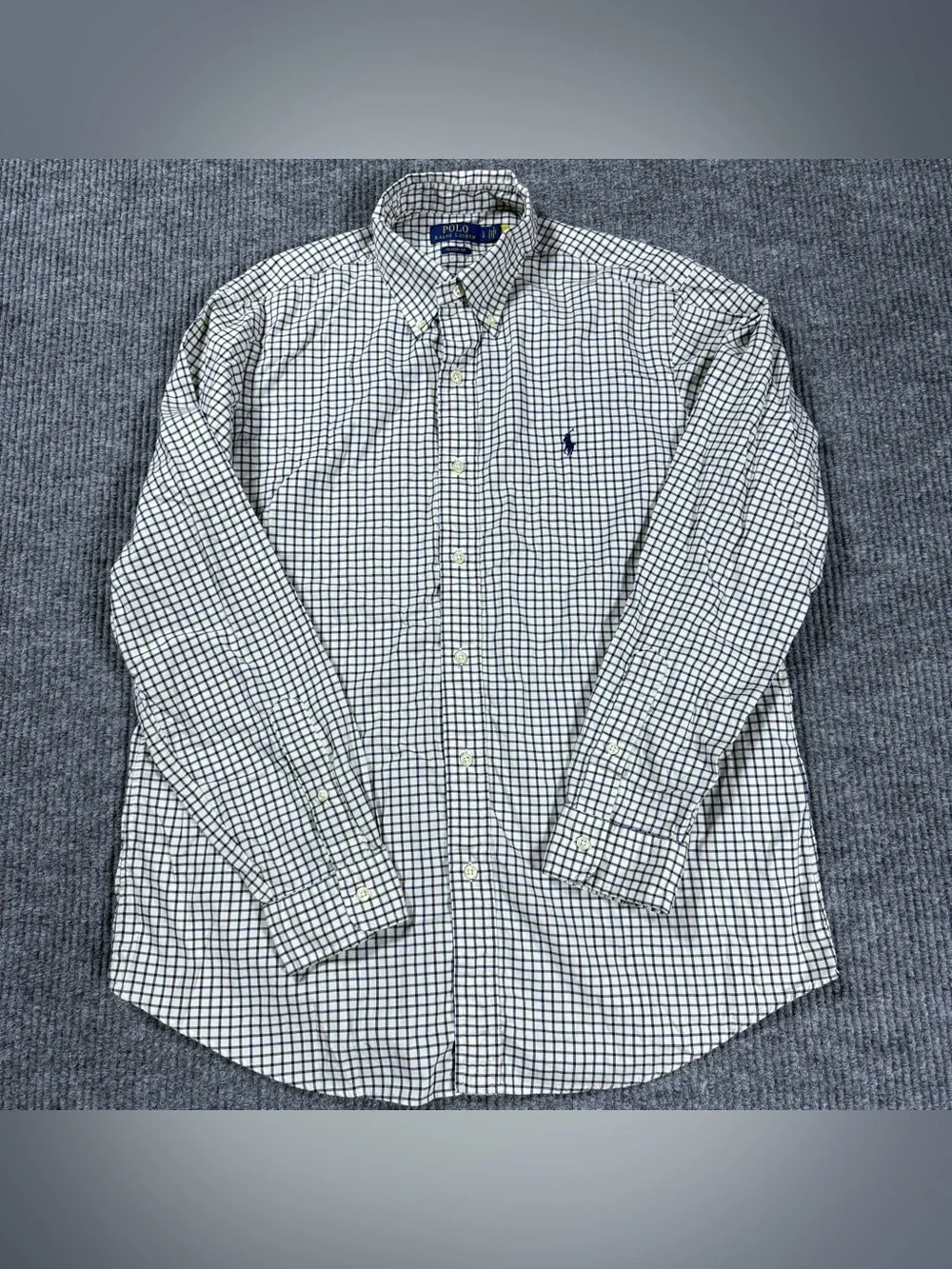Polo Ralph Lauren Shirt Men’s L Classic Fit Button Down Cotton Plaid Tattersall
